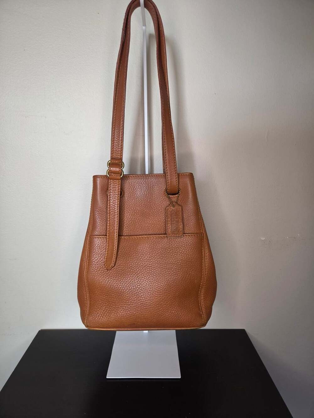 Coach Vintage Sonoma Natural Grain Brown Pebbled Leather Bucket Bag Style 4923